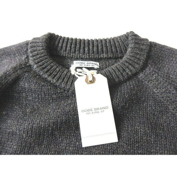 OOBE Brand Men's Edisto Crew Neck Virgin Wool Sweater Nut Dark Brown NWT - Picture 8 of 8